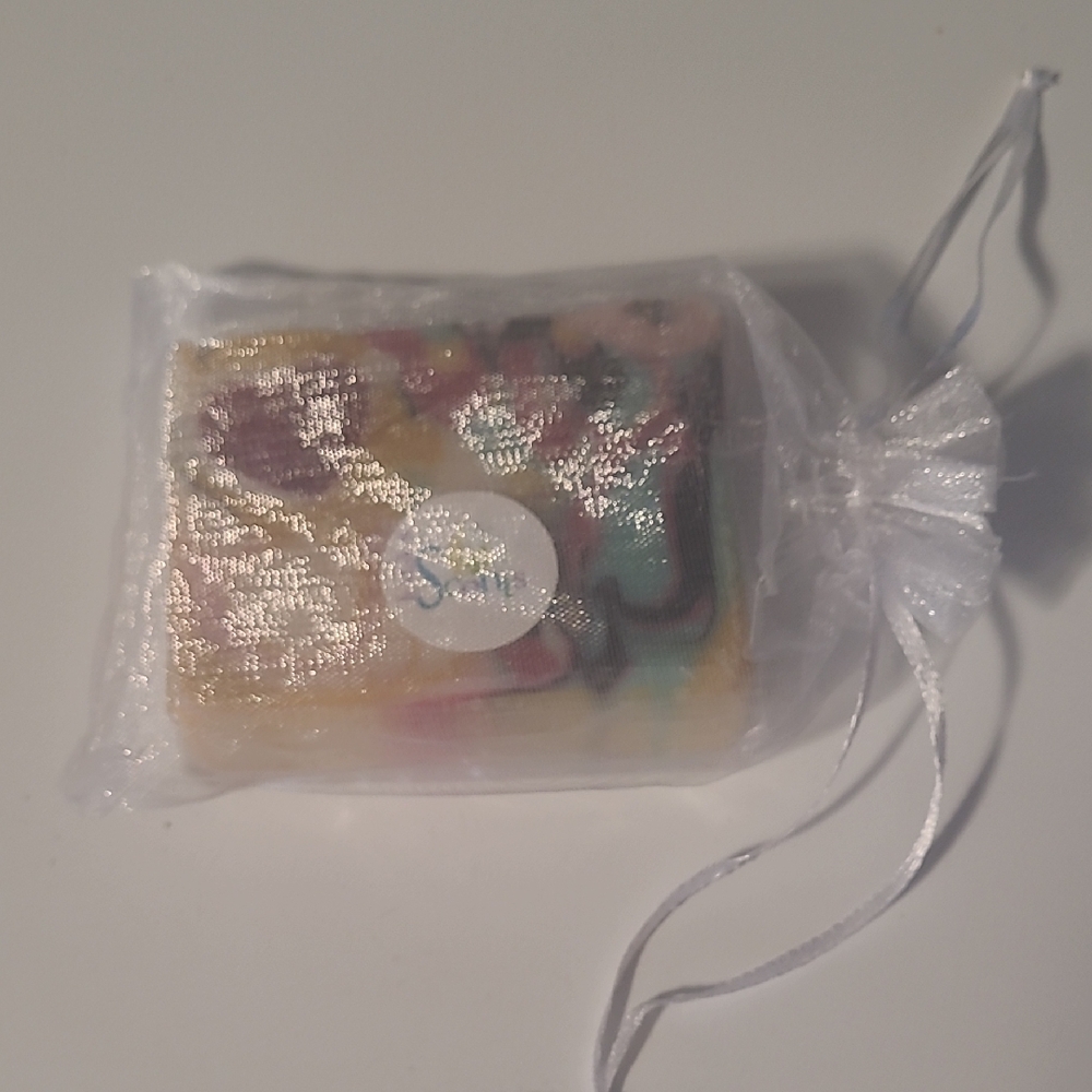 Colorful Handmade Soap in Sheer Bag